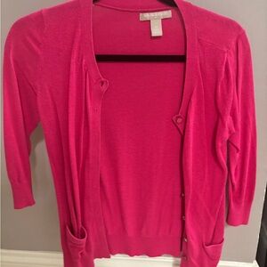 Banana Republic Pink Cardigan Sweater Lightweight Knit
